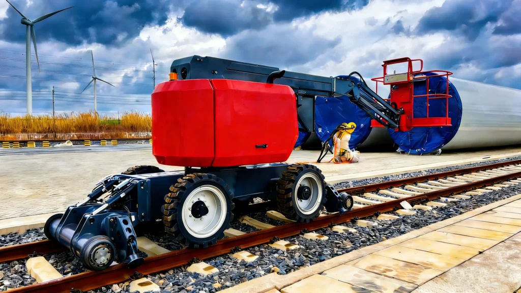 Plataforma de lança articulada montada em carris Mantall