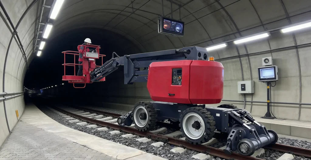 elevador de lança montado em carris mantall